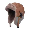 Gorra estilo Lei Feng para hombre y mujer, forrada de polar para invierno, engrosada, cálida, protectora de orejas para ciclismo, exterior a prueba de viento, esquí, gorra de aviador