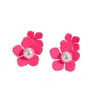 Pendientes Exagerados Estilo Coreano Bosque Fresco Florales para Mujer, Estilo Celebridad de Internet, Clavillos de Pétalos Estilo Callejero Vintage