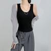 Colete tipo bandoleira feminino com bojo, ajuste fino, roupa externa emagrecedora, sem mangas, camisa com forro interno, roupa íntima de uma peça, top
