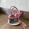 Bolso de Cuadros Rojos para Mujer 2025 Nuevo Bolso de Moda Trendy Estilo Universitario Fresco y Lindo Encaje Hombro Cruzado