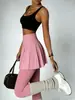 Nuevos Pantalones Falda Deportivos para Exteriores Fitness Secado Rápido Adelgazantes Dos Piezas Bolsillo Yoga Correr Cintura Alta Ajustados Leggings para Mujer