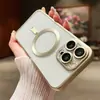 Funda magnética para teléfono electrochapada mate de color titanio original, adecuada para Apple 16Promax, gama alta 15, agujeros finos 12, carcasa blanda 11