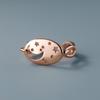 Anillo Hueco de Estrella Luna Estilo Coreano para Mujer Dulce Creativo Combinable Cadena Corte Cruzado Gladiousness Anillo de Dedo
