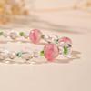 Pulsera de Verano Hecha a Mano de Cristal Rosa Cuarzo Rosa Verano Fresco y Dulce Flor de Durazno Rosa Pulsera de Niña Pulsera
