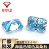 Piedra Suelta de Moissanita de Aguamarina Corte Radiante Irregular Piedra Suelta de Moissanita Azul Facetada Rectangular Cara de Anillo Venta al por Mayor