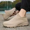 Sapatos Masculinos Novos de Grande Tamanho para Cruzamento de Fronteiras, Tênis Esportivos Respiráveis Fly-Knit, Sapatilhas, Sapatos Casuais de Grande Tamanho, Sapatos Masculinos de Biqueira Larga