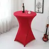 Capa de Mesa Alta Cor Sólida Transfronteiriça Toalha de Mesa para Banquete de Bar Capa de Mesa Redonda para Coquetel Toalha de Mesa Branca Elástica Resistente ao Desgaste