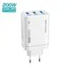 Cargador multiporta transfronterizo 3USB+3PD, adecuado para teléfonos Apple y Android, con adaptadores de corriente estándar europeo y británico