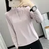Blusa feminina de manga comprida de secagem rápida 2026 nova primavera-verão cor sólida gola alta absorção de suor esportes ao ar livre leve toque fresco