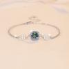 Pulseira de Prata Esterlina S925 Clássica Nariz de Porco Joia Versátil Fecho Lagosta Ajustável Joias Coloridas de Moissanita Atacado Transfronteiriço