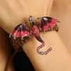 Pulseira Tecida à Mão com Dragão de Esmalte Vintage de Nicho Pulseira de Dragão Cravejada com Diamantes Transfronteiriça Europeia e Americana Joia Versátil Personalizada para Homens