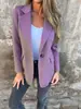 Suministro exclusivo transfronterizo para AliExpress europeo y americano: popular blazer de otoño e invierno para mujer, de un solo botón, con solapa y textura de lana sintética
