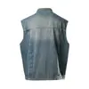 Chaleco de Mezclilla para Hombre Moda Primavera 2025 Marca Hombro Caído Sin Mangas Chaleco Retro Viejo Chaqueta de Mezclilla Primavera y Otoño