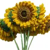 Venta al por mayor de fábrica transfronterizo hecho a mano tejido a crochet lana doble capa girasol con semilla temporada de graduación ramo de regalo a mano flores de simulación