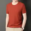 Tiktok hombres verano nuevo gofre manga corta hombres suelto delgado Transpirable Alta elasticidad hombres cuello redondo camiseta