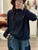 Nueva colección de otoño e invierno: Tops de punto de color liso, con etiqueta pequeña, de cuello alto medio para mujer, perfectos para usar en capas, suéteres de punto de corte holgado, al por mayor
