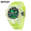 Sanda Doble Pantalla Reloj de Moda para Estudiante Deporte al Aire Libre Multifuncional Electrónico para Hombre y Mujer Resistente al Agua Luminoso