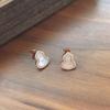 Pendientes de botón de plata de ley S925 con forma de calabaza blanca para mujer, pendientes simples, elegantes y versátiles, pendientes exquisitos de alta calidad de nicho