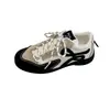 Tênis de treino alemães femininos, estilo retrô, com blocos de cor, sola reta, confortáveis e respiráveis, tênis casuais com cadarços, sapatos femininos, sapatos de passeio