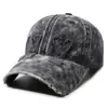 Gorra de béisbol de mezclilla lavada y desgastada transfronteriza para hombres y mujeres, gorra retro con pico bordado, protección solar, casual, sombrero versátil