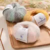 Shawl de Lana Tejido a Mano con Hilo Fino de Mohair Teñido en Degradado de Seda, Suéter, Material para Bolsas de Bebé