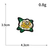 Patches de Bordado Computadorizado Exquisitos de Flor de Rosa Amarela para Fornecimento Transfronteiriço, Especificamente para Acessórios de Vestuário e Atacado de Patchwork