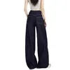 Jeans Versátil de Perna Reta Slim-Fit para Mulheres, Calças de Cintura Alta Slimming Wide-Leg 2025, Calças Compridas
