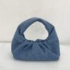 Nuevo Bolso de Mano Versátil de Moda Transfronteriza de Cuero Genuino con Forma de Cuerno, Bolso de Hombro, Bolso de Muñeca Tipo Nube, Bolso Plisado