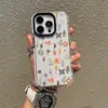 Venta Directa de Fábrica Original Estilo Pastoral Floral Funda de Teléfono Transparente para Apple 18Promax con Borde Rosa Cubierta Antigolpes de TPU