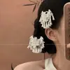 Novo prendedor de cabelo de franja de prata estilo chinês, prendedor lateral de cheongsam retrô estilo chinês, prendedor bico de pato Hanfu, acessório de cabelo, prendedor de cabelo