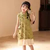 Vestido Hanfu para Niñas, Nuevo Vestido Qipao Estilo Chino para Niños, Vestido de Princesa, Atuendo de Verano, Nuevo Modelo 2026, Vestido sin Mangas para Niñas