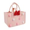 Bolsa de fieltro con lunares para regalo de boda, bolso de mano de fieltro con dibujos animados, bolsa de regalo portátil de fieltro para compras, ideal para hacer tú mismo.