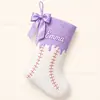Calcetín de Navidad con lazo estilo girly transfronterizo, personalizado con nombre, calcetín colgante para vacaciones de Navidad, decoración de regalo para parejas