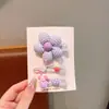 Novos e fofos prendedores de cabelo xadrez para meninas, presilhas de franja com laço de desenho animado, presilhas de cabelo para bebês, presilhas laterais adoráveis, acessórios de cabelo
