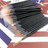50 Piezas/Paquete en stock Cepillo Delineador de Ojos de Nylon con Tubo Protector Pelo Fino Cabeza Dura Cepillo Delineador de Ojos Belleza de Ojos Cepillo Delineador de Ojos