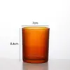 Copo de Vela Colorido para Aromaterapia DIY Suporte de Vela de Vidro Simples para Casa Hotel Vela Perfumada Copo Vazio com Tampa Impressão de Logo