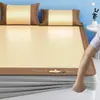 Esterilla Refrigerante de Seda de Hielo de Verano para Uso Doméstico, Nuevo Modelo 2026, Doble Uso para Invierno y Verano, Esterilla de Bambú Lavable a Máquina, Sábana de Verano, Esterilla de Paja
