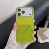 Nueva funda con patrón de lichi adecuada para Apple 17, textura de cuero con ranura para tarjeta, funda de cuero PU 16 de protección completa antigolpes para 15