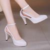 Zapatos de Boda de Talla Grande de Punta para Primavera y Otoño, Tacones Altos de Aguja, Modelo Calado, Zapatos para Pasarela Cheongsam, Zapatos de Mujer