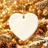 Suministro exclusivo transfronterizo de colgantes cerámicos navideños para sublimación, piezas cerámicas en blanco para transferencia de calor, etiquetas decorativas navideñas