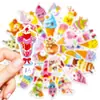 Nuevo Set de 50 Lindas Pegatinas de Postres Antropomórficos, Helado y Pastel con Expresiones Adorables, Pegatinas de Estilo Dulce con Orejitas Fáciles de Desprender