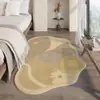 Alfombra de imitación cachemir de forma irregular de lujo ligero estilo italiano, gruesa y resistente al desgaste, para dormitorio, alfombra de noche a prueba de frío, alfombra para sofá y mesa de centro de sala de estar