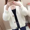 2026 Cardigan Casaco Suéter Feminino Novo Estilo Espesso para Primavera e Outono, Curto Solto Fashionável Versátil Roupa Externa Feminina