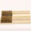 Fabricantes vendem um grande número de escova de aço inoxidável com cerdas de cobre 6*16 para texto e brincar, escova de aço inoxidável, escova de arame de cobre puro com cabo de madeira