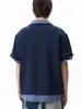Camisa Polo de Manga Corta Falsa de Dos Piezas con Cuello Camisero para Hombre, Estilo Coreano Ajustada Moderna Nueva Versátil Diseño Casual Camiseta