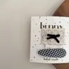 Pinzas para el pelo de encaje blanco y negro con lunares y lazo para niños, par de pinzas, pinza lateral, pinza para flequillo