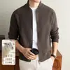 Cardigan suéter gola padre estilo old money masculino outono e inverno novo zíper casual transfronteiriço malha jaqueta masculina