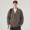Cárdigan de punto con cuello en V Anyang para hombre, nuevo estilo otoño 2026, holgado y transpirable, prenda exterior casual de manga larga con un estilo relajado y sin esfuerzo