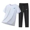 Traje Deportivo Casual Nuevo de Verano 2026 para Hombre, Conjunto de Dos Piezas Transpirable y Fresco de Seda de Hielo con Top de Manga Corta/Pantalones Largos