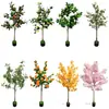 Árvores artificiais em vaso, árvores de flores artificiais, árvores frutíferas, decorações de plantas verdes para casa, árvores de flores artificiais, arranjo de cena, paisagismo, plantas artificiais